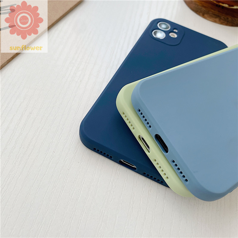 Newest Fashion Solid Color Case iPhone 11 iPhone 8plus 7plus 8 7 6 6s Plus X XS SE Cube Straight Edges Silicon TPU Phone Cover