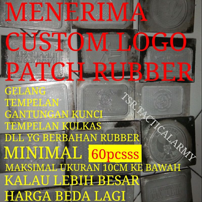 Patch Rubber Emblem Karet Custom Logo /Desain Sendiri(Minimal 60pc)