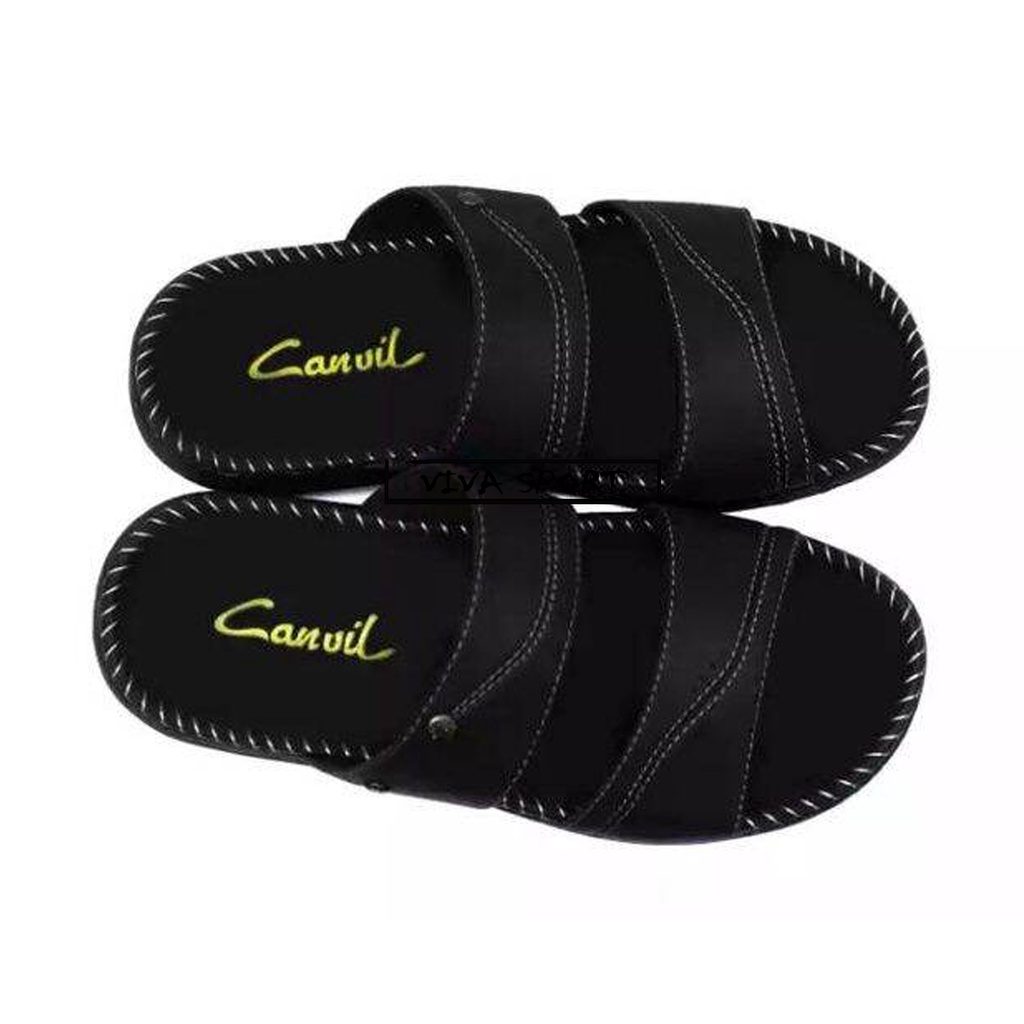 PROMO SANDAL PRIA SELOP KULIT DEWASA HITAM / SANDAL SLIP ON TERBARU /SANDAL SELOP PRIA