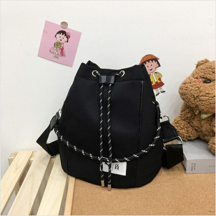 ZC 0813 RISCE TAS SELEMPANG SERUT IMPORT BLACK WHITE WANITA CEWEK PEREMPUAN JAKARTA BATAM