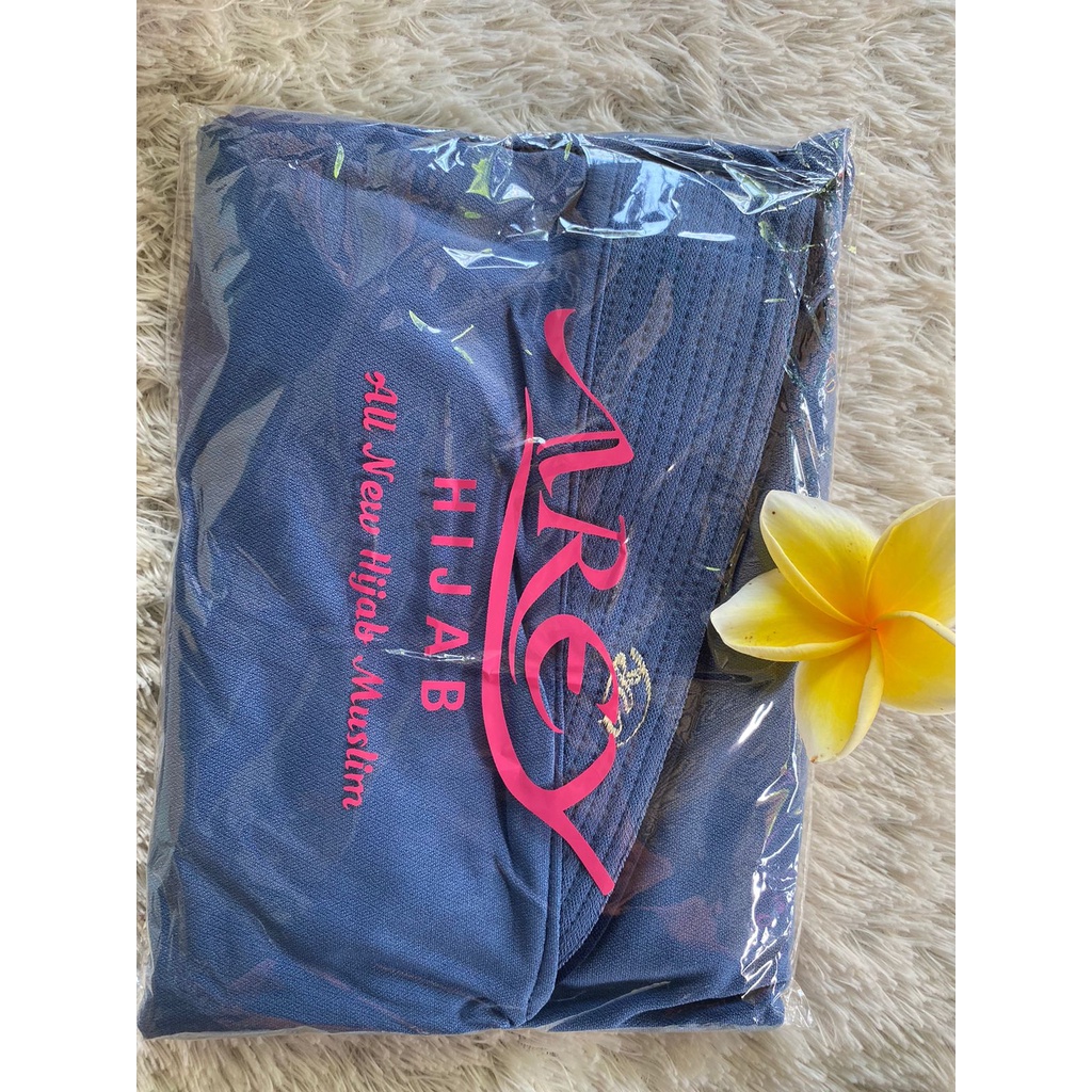 HIJAB INSTANT AREY SYAR'I LIST JERSEY//JILBAB JUMBO SYARI LIST BY AREY HIJAB-Denim