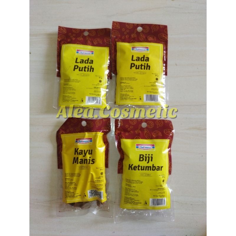 

Lada Putih Super 30gr , Biji Ketumbar Super 30gr, Kayu Manis Super 30gr