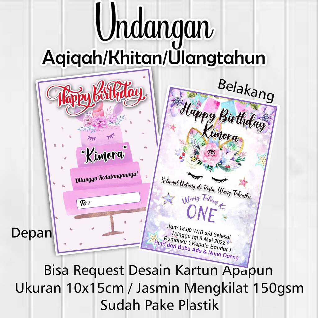 UNDANGAN ULANG TAHUN UNICORN