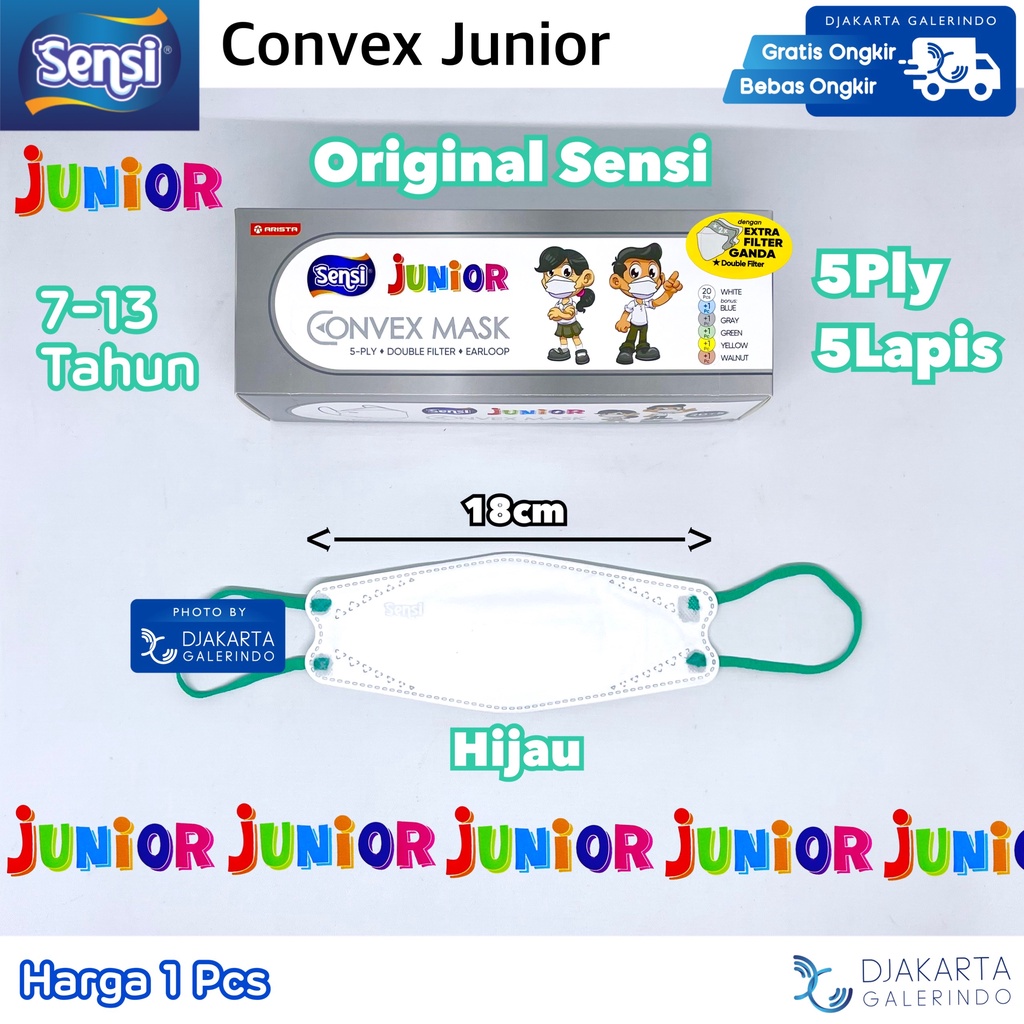 Masker Sensi Convex Junior / Sensi Convex Anak 5Ply Original Sensi