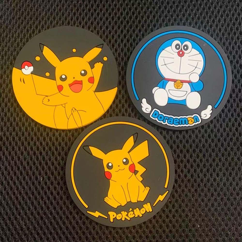 Lanfy Bantalan Cup Holder Mobil Anti Slip Bentuk Pikachu POKEMON