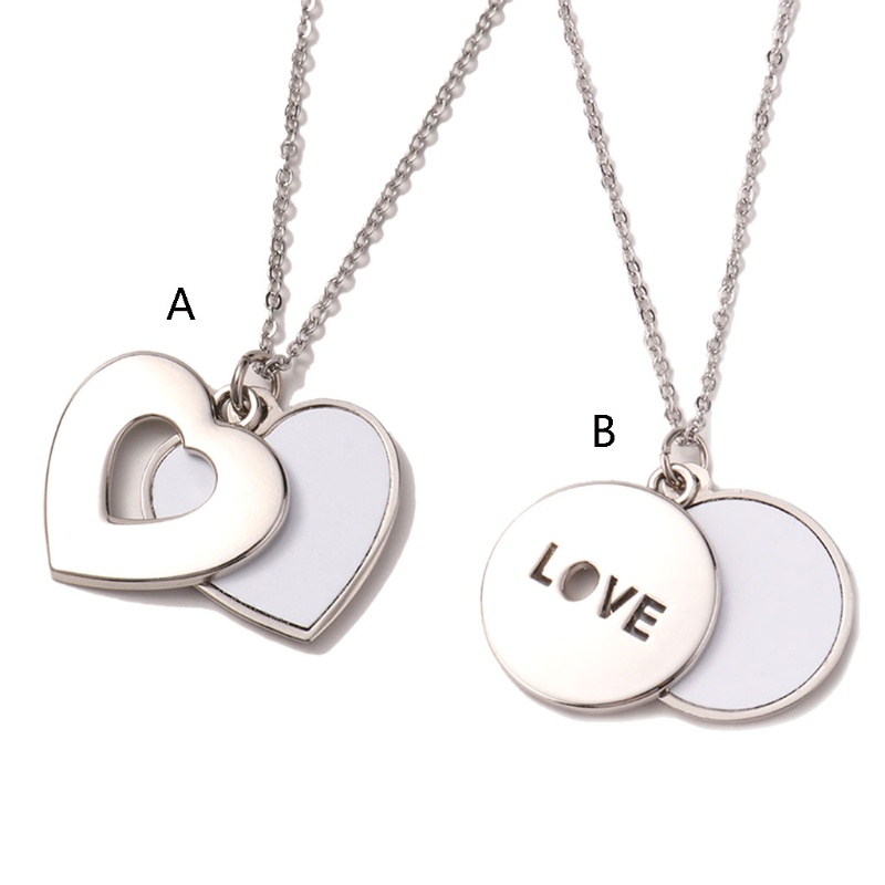 SIY Heart-shaped / Round Hollow Necklace Flat Chain Pendant Jewelry Valentine