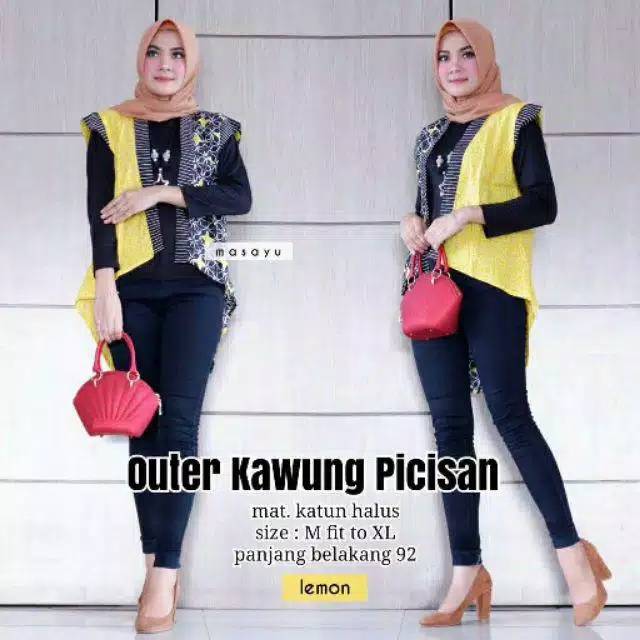 Outer kawung picisan batik modern trendy dan kekinian