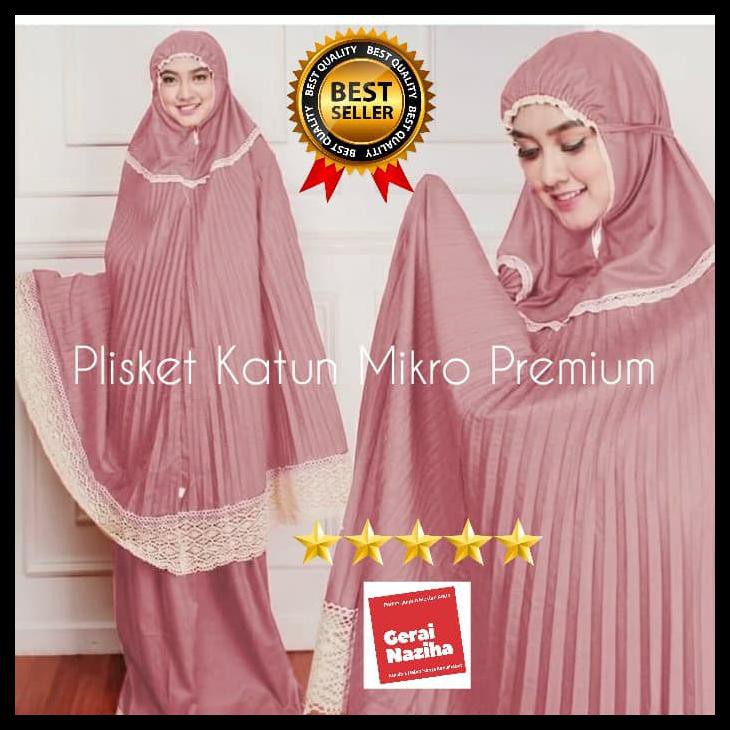 MUKENA PLISKET DEWASA MUKENAH KATUN HALUS ADEM RENDA RAJUT CANTIK