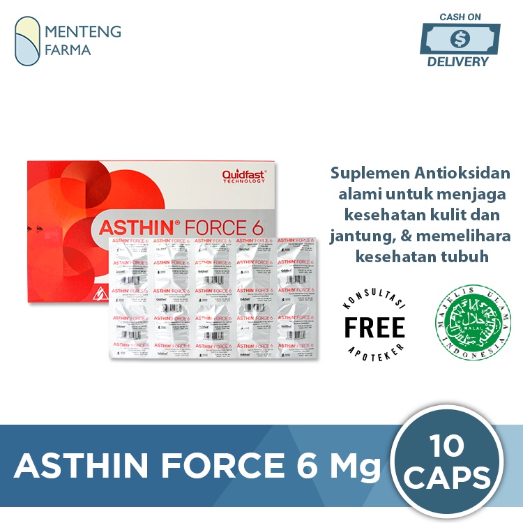 Asthin Force 6 Mg 10 Kapsul - Suplemen Antioksidan Menjaga Kesehatan Tubuh