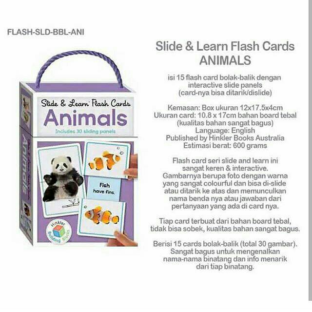 Slide Learn Flash Cards Animals Shopee Indonesia