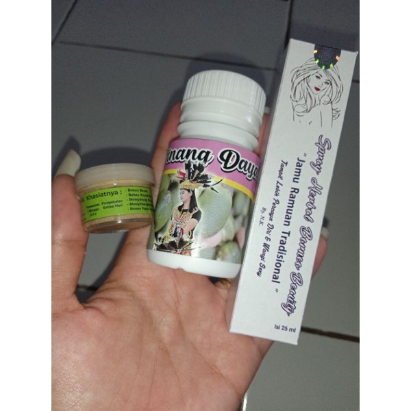 Pinang dayak + madu spray herbal + jamu oles kembali gadis luar dalam