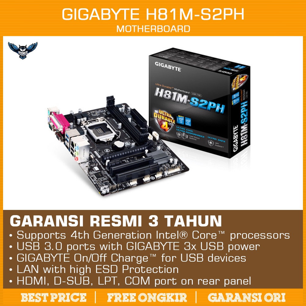 GIGABYTE H81M-S2PH | Motherboard Intel Gen 4th H81 LGA 1150 DDR3 MATX