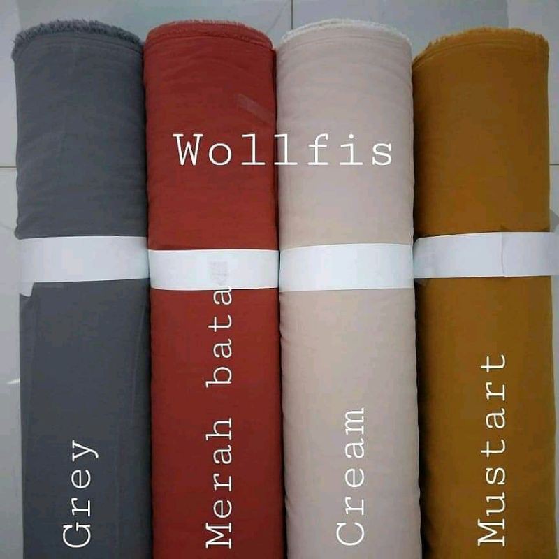 Kain Wolfis Wolvis Wollpeach Wolpeach 1 Roll - Bahan Hijab Gamis Premium