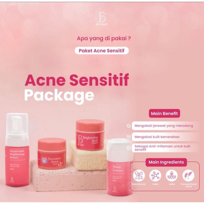 BG skin paket acne sensitif / beauty glow acne sensitif