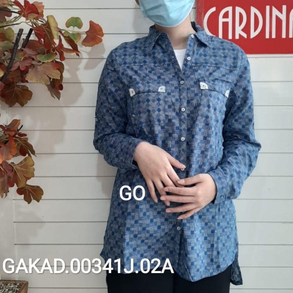 gos CARDINAL GIRL KEMEJA Pakaian Wanita Atasan Kemeja Hem Casual Santai Original Lengan Panjang