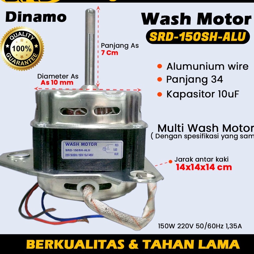 DINAMO WASH MESIN CUCI KAKI 3 AS 10 mm MERK SHARP-SRD-150SH-ALU