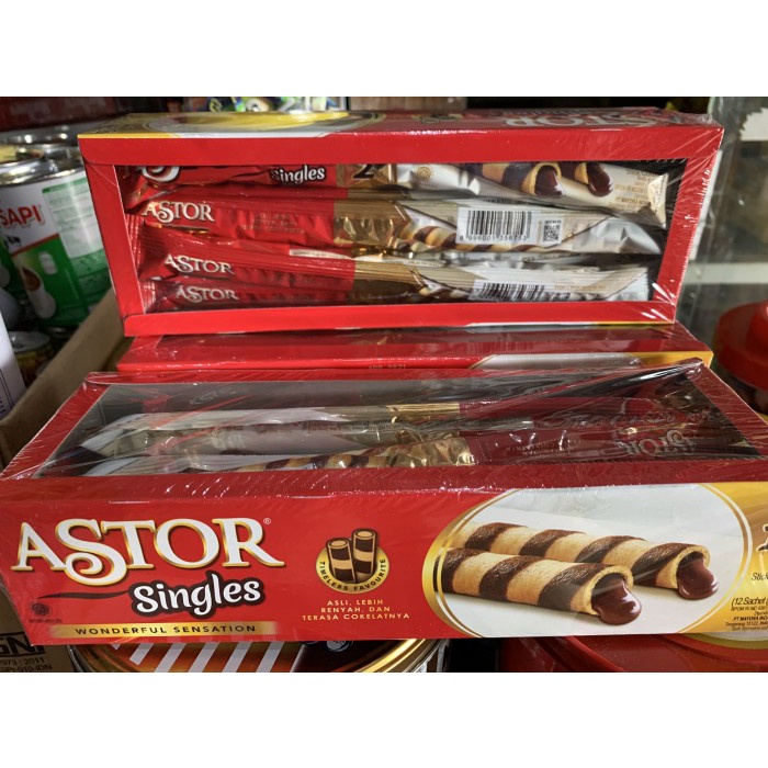 

Wafer-Biskuit- Astor Singles 1 Box Isi 12 Pcs -Biskuit-Wafer.