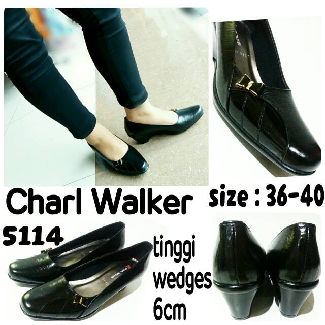 Sepatu wanita Hitam polos Pantofel atau sepatu formal Charl Walker 5114 sepatu terbaru dan termurah