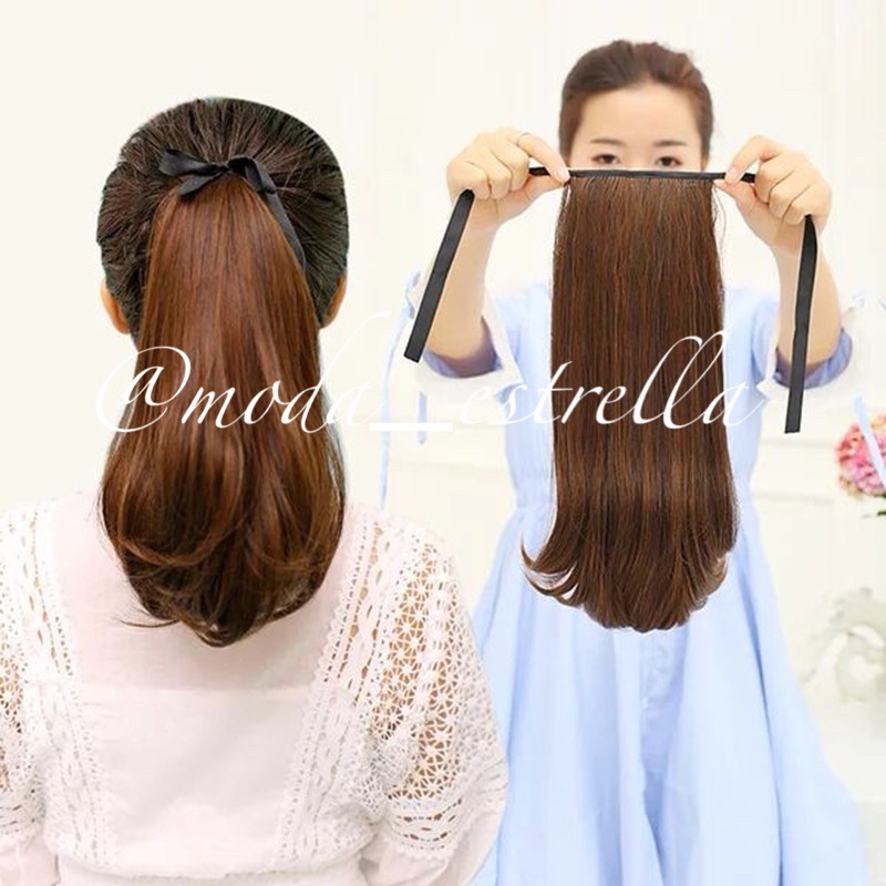 PONYTAIL TALI PITA LURUS TEBAL &amp; TIDAK MENGKILAP DIJAMIN UANG KEMBALI /KUNCIRAN EKOR KUDA LURUS / TIE PONYTAIL  LURUS BLOW / FAKE HAIR/HAIRCLIP KUNCIRAN RAMBUT /TALI KUNCIRAN KUDA LURUS/PONYTAIL WIG RAMBUT PALSU/hairclip/hairextension/ tali ekor kuda