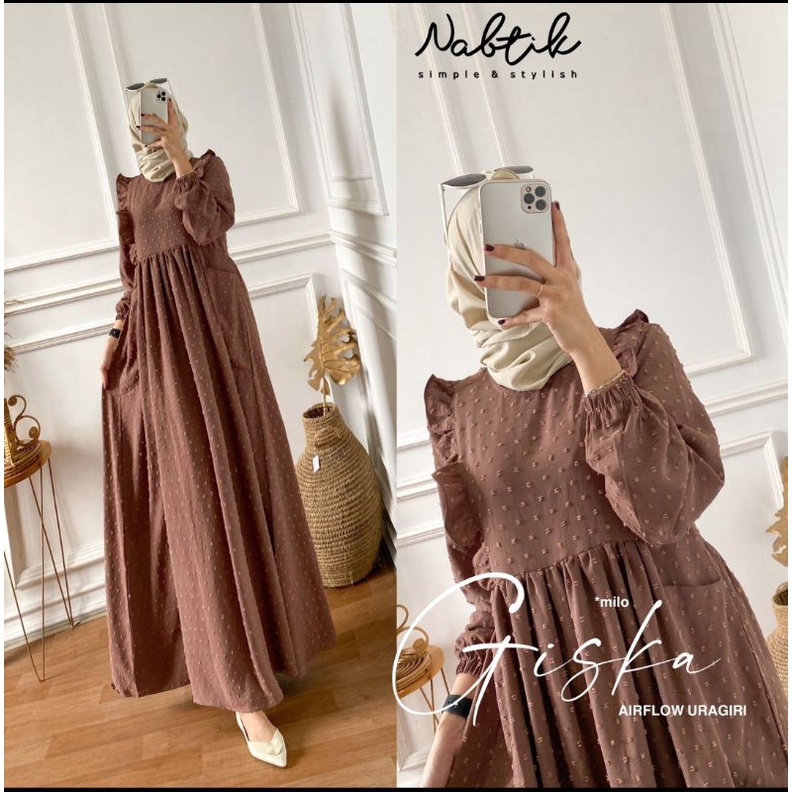 RESTOK GISKA GAMIS MUSLIMAH  GISKA AIRFLOW URAGIRI MAXI ORY BY NABTIK
