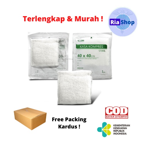 KASA KOMPRES STERIL 40 x 40 CM ONEMED  |  KASA STERIL DEMAM KOMPRES  |  KAIN KOMPRES STERIL UNTUK DE