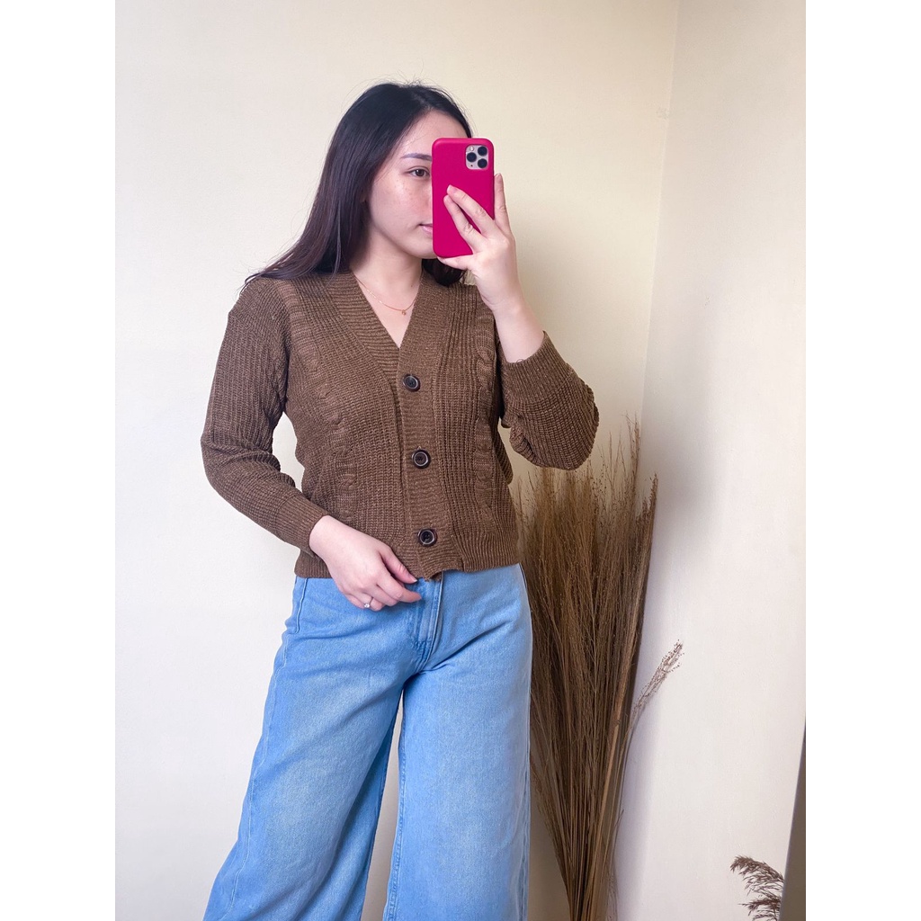 Cardigan Knit Outer Croptop Outer Knitwear Premium Kardigan Rajut