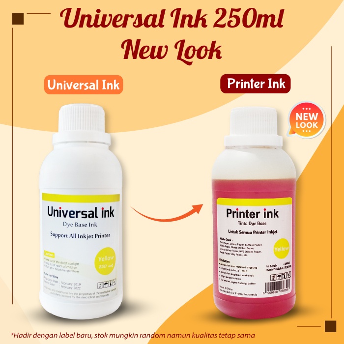 Tinta Universal Ink 250ml cartridge HP 680 678 682 704 GT51 GT52 GT53