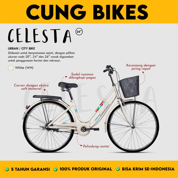 SEPEDA KERANJANG CTB MINI 24 26 INCH GENIO CELESTA untuk ANAK sampai DEWASA