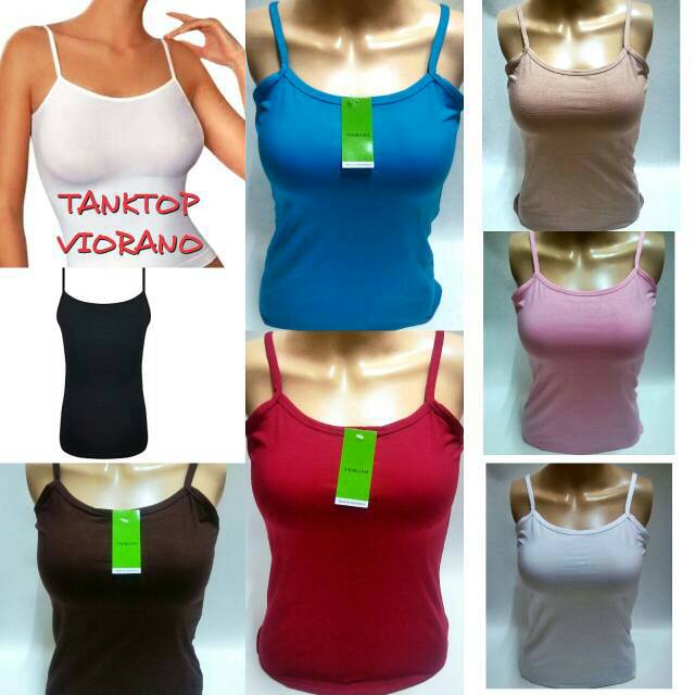 Tanktop Tali Wanita Fit to XL Viorano Supersoft Camisol Tali Kecil Lembut Singlet Cewek Allsize-3