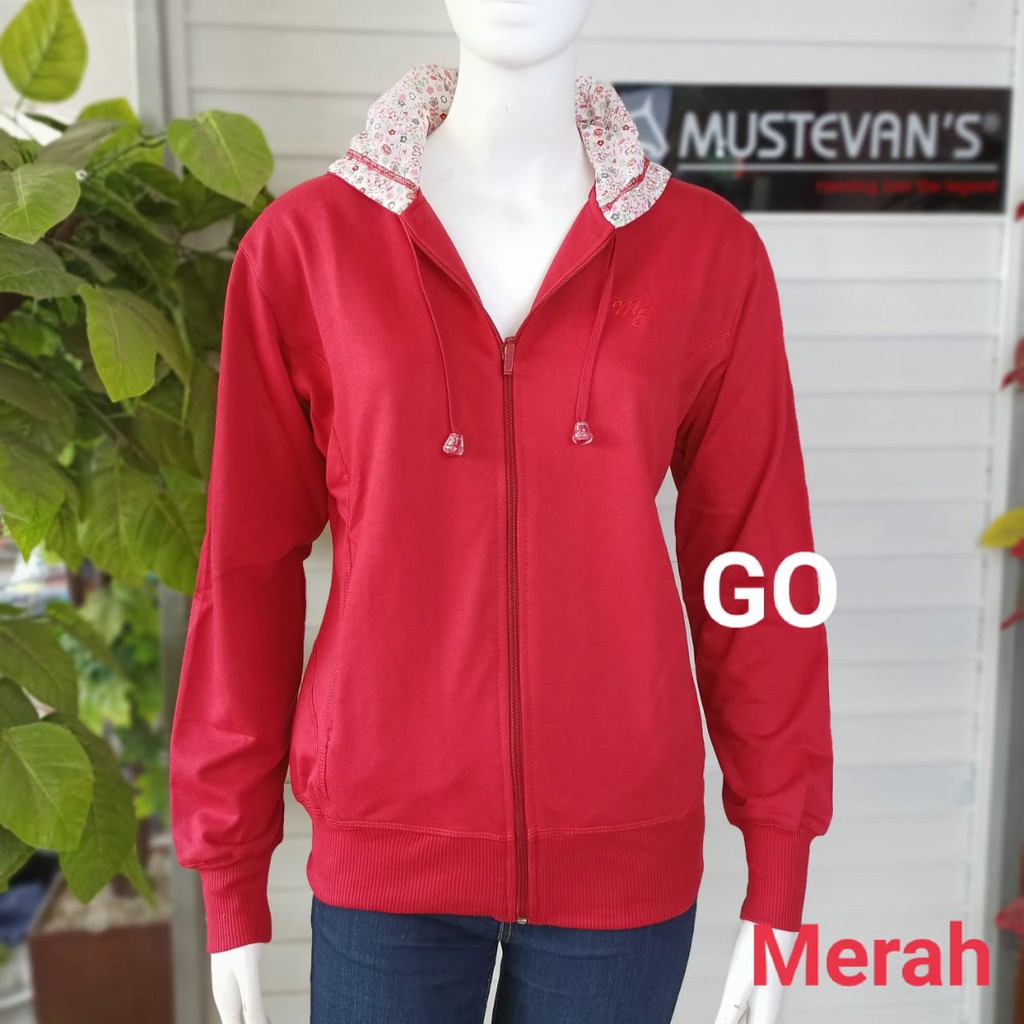 gof MUSTEVANS JAKET WANITA Sweater Polos Katun Jaket Cewek Casual