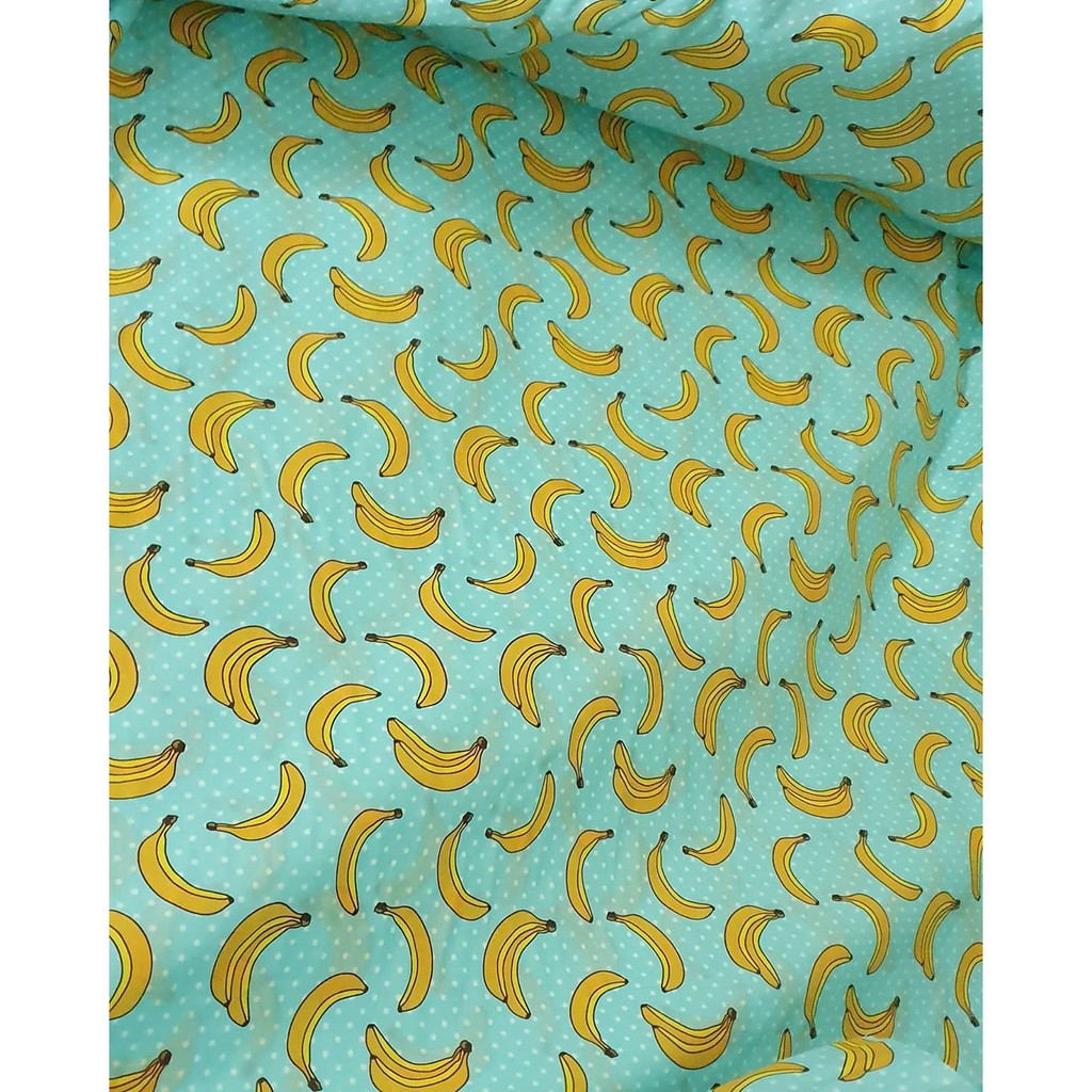 Katun Jepang Motif Lucu Pisang Mint Pastel Anak