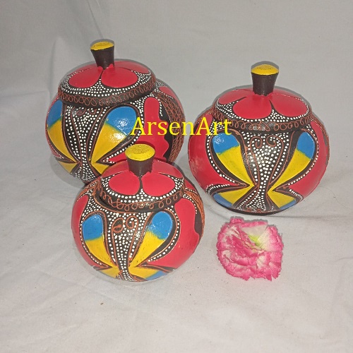 Toples Keller Kayu Antik Satu Set 3 Pcs Pajangan Hiasan Ruang / Kamar