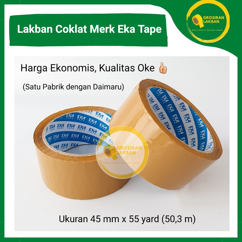 

Eka Tape OPP Lakban Coklat uk 45mm x 55y Isolasi Selotip By Daimaru Solasi Tan Brown