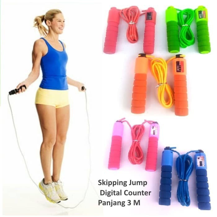 ALAT LONCAT LOMPAT TALI SKIPPING JUMP ROPE SKIPING COUNTER OLAHRAGA GYM FITNESS / TALI SKIPING