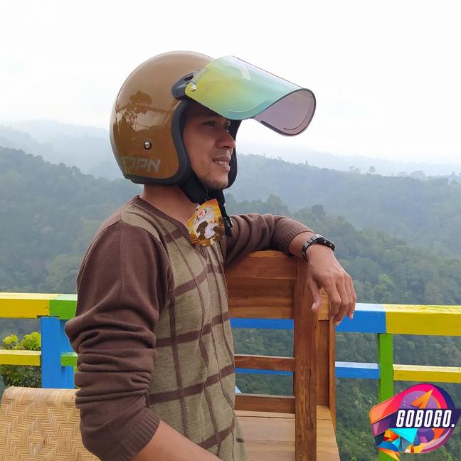 [titleawal] HELM BOGO DEWASA JPN RETRO ARC ORIGINAL KACA DATAR STANDART SNI