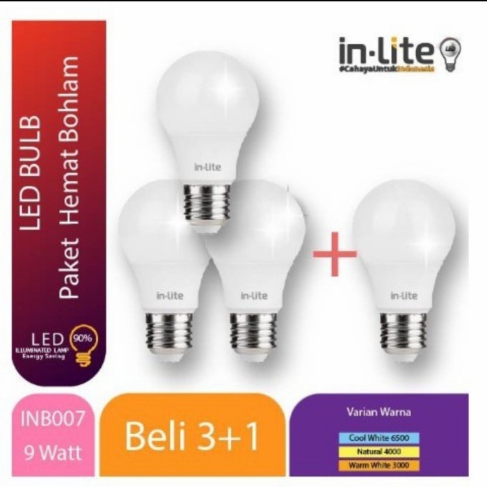 [PROMO] Lampu Led In-Lite Value Paket 9Watt Beli 3 Gratis 1 kualitas 1