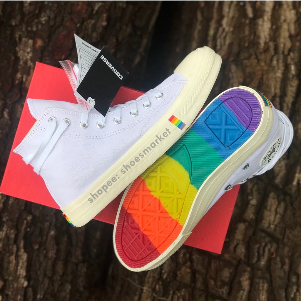 SEPATU CONVERSE 70S HIGH X RAINBOW WHITE ALL STAR CHUCK TAYLOR OBRAL MURAH