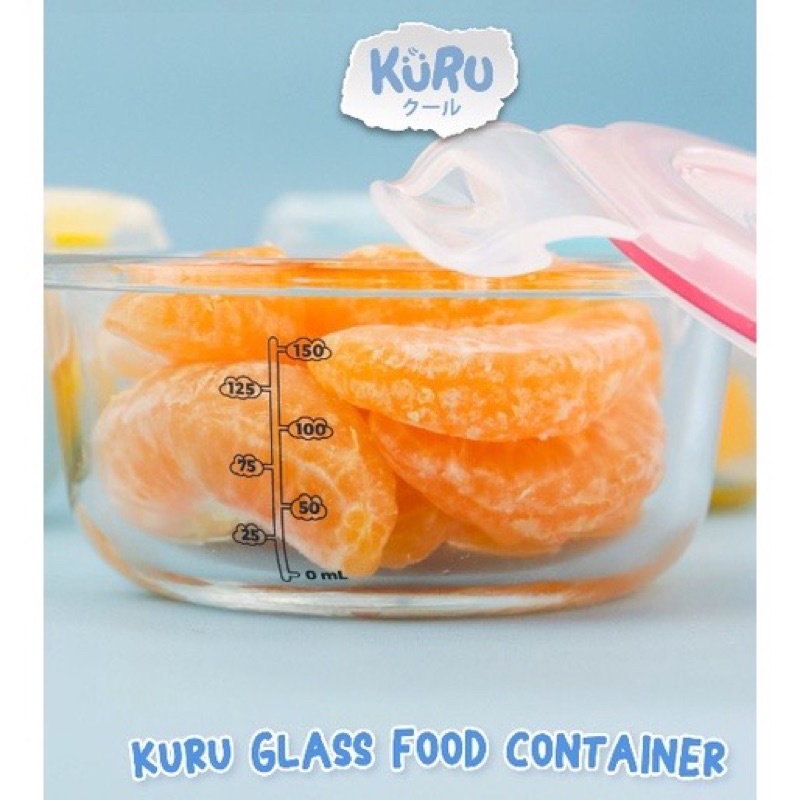 Kuru Baby Glass Food Container | Wadah Kaca Tempat Makan MPASI