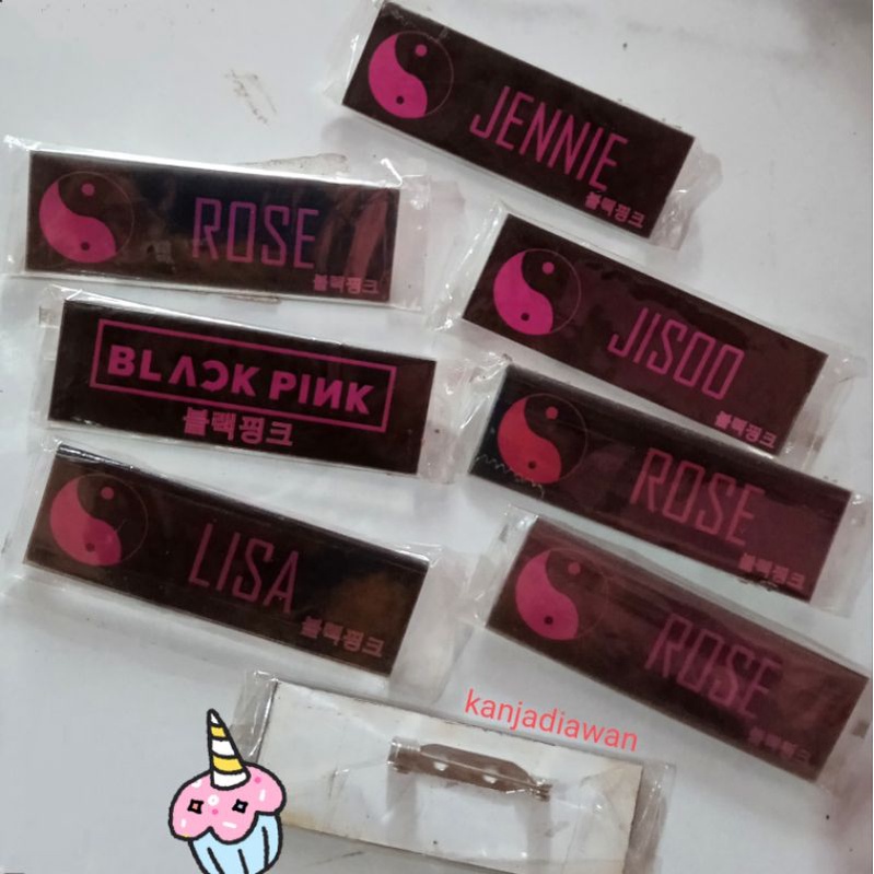 

Name Tag KPop Peniti Bros Lisa Jennie Rose Jisoo