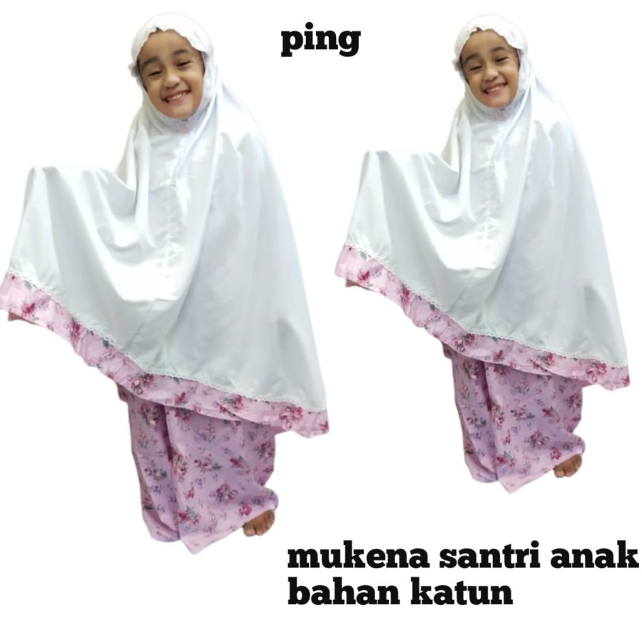Mukena Santri Remple Batik Anak Katun/Harga Grosir/Best Seller/Bisa COD
