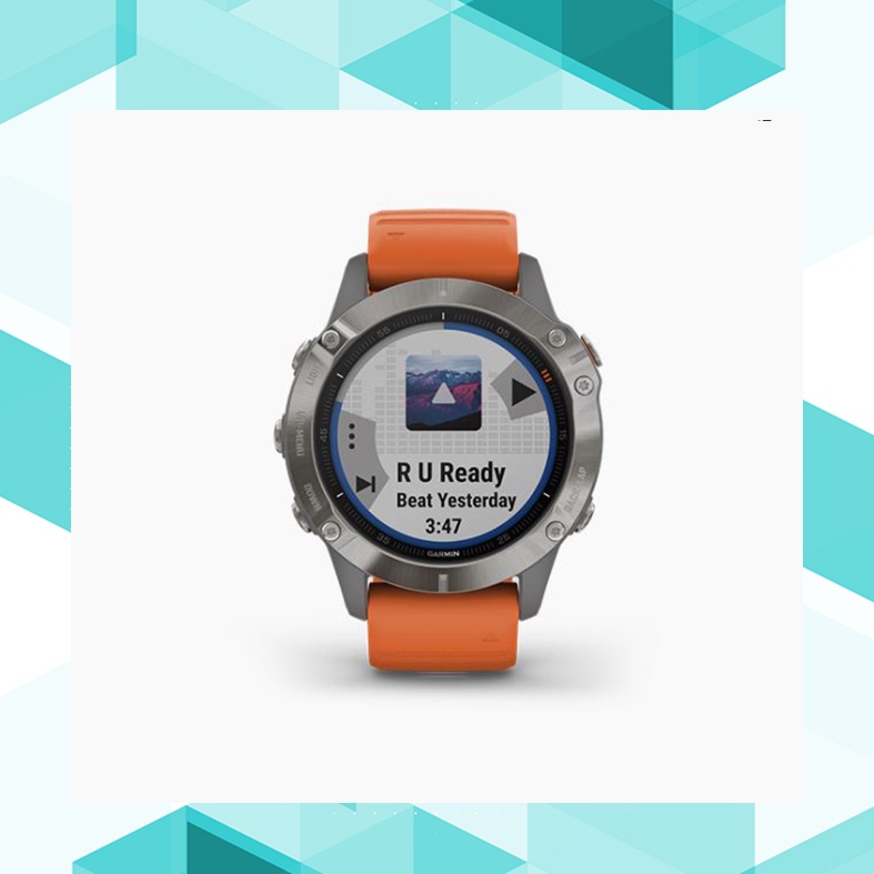 GARMIN Fenix 6 - Titaniun With Ember Orange Band Ori Smartwatch Tracker Garansi Resmi 2 Tahun TAM