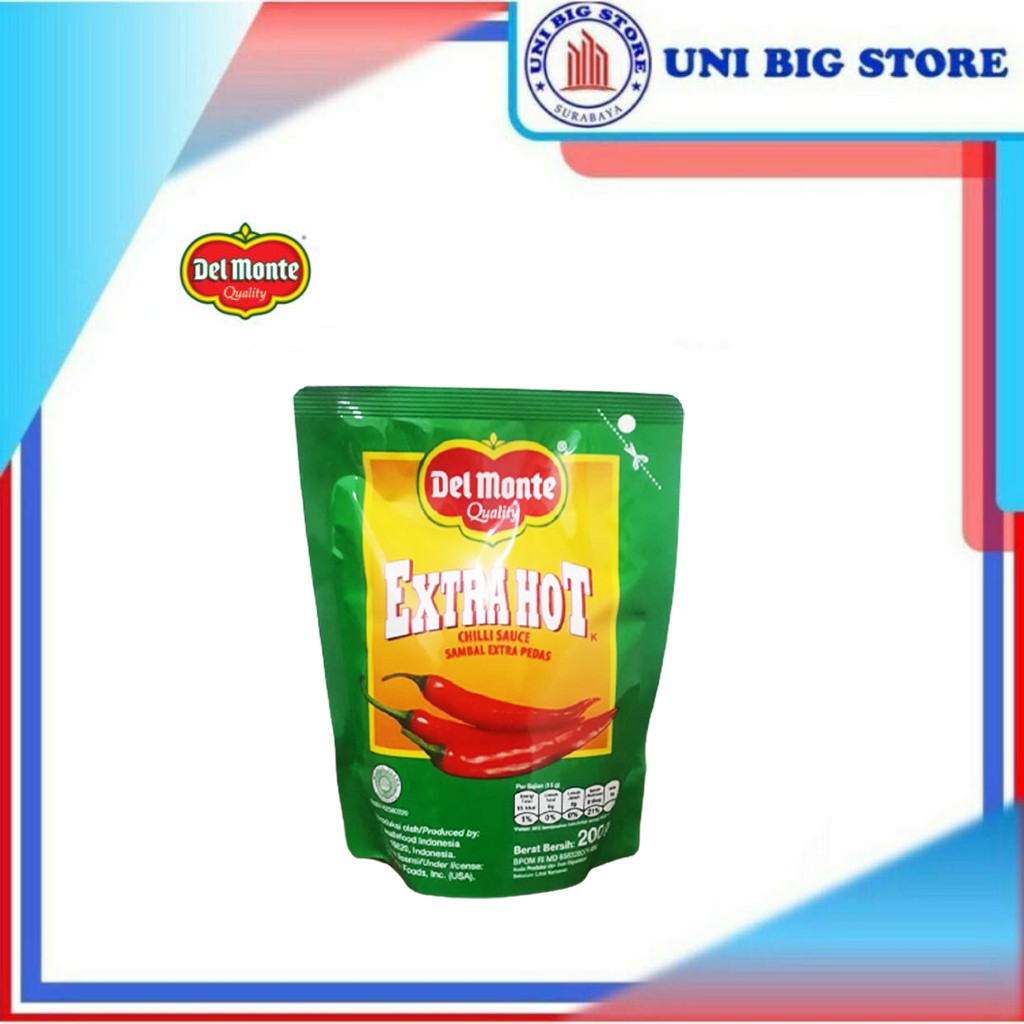 

Delmonte Sauce Extra Hot Chilli Pouch 200 gr Saus Lombok Pedas