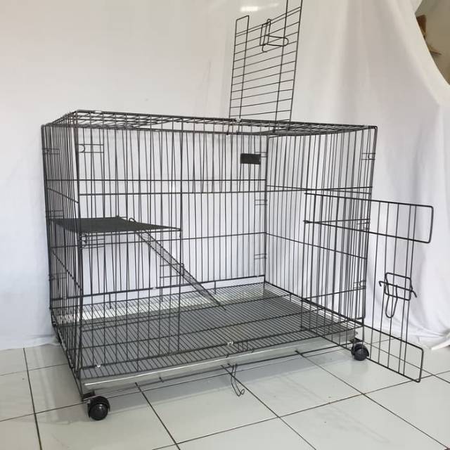 Kandang Kucing / Kandang Anjing Besi Lipat Size XXL 95x65x75 Cm