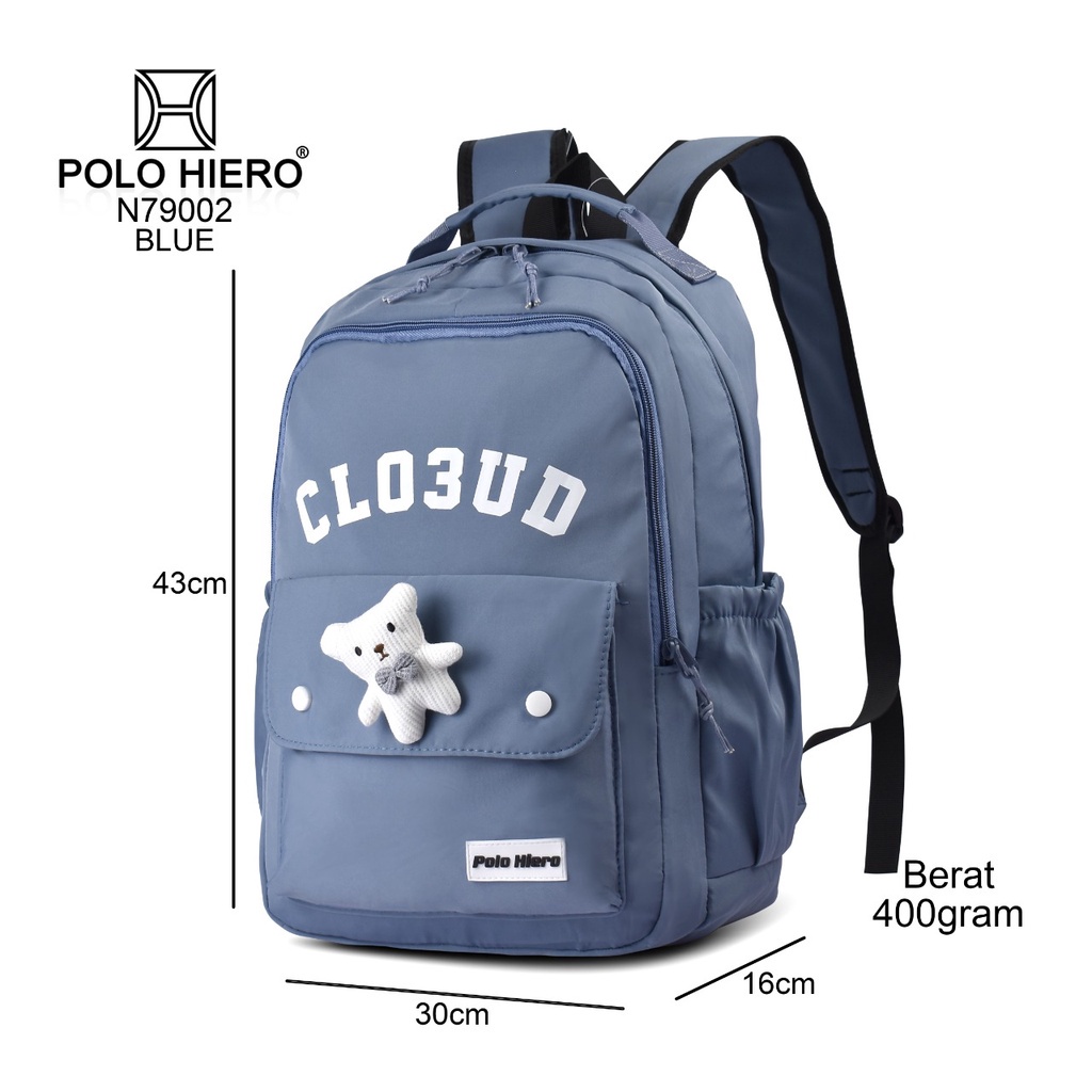 Tas Ransel Polo Hiero N79002 Tas Punggung Wanita Backpack Fashion Free Bros Boneka