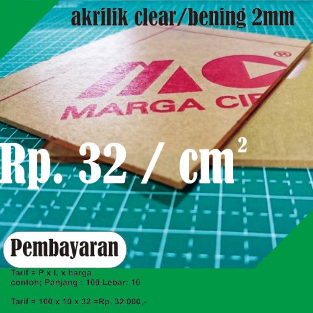 Akrilik lembaran sheet bening clear 2mm