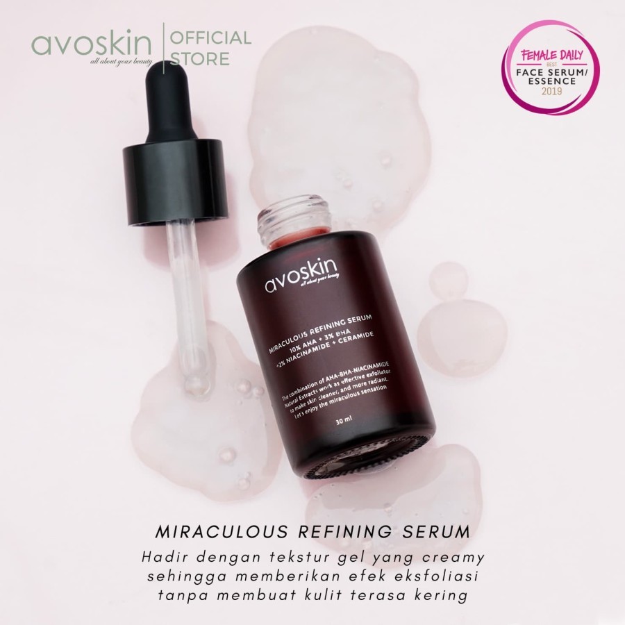 AVOSKIN Miraculous Refining Serum - Pencerah Perawatan Eksfoliasi Penghilang Sel Kulit Mati Wajah