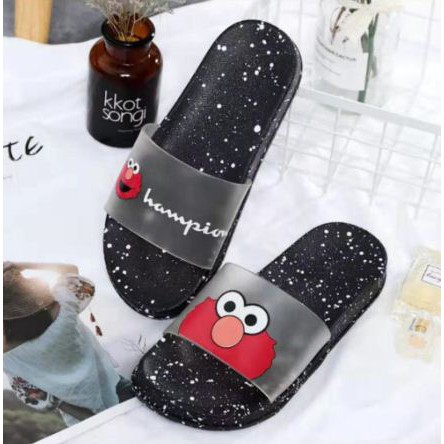  Sandal  Santai  Karakter Elmo Lucu  JTS TG1249 hitam 