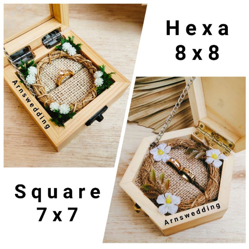 Ring Box Rustix / Box Kayu / Kotak Kayu Jati Belanda / Kotak Cincin / Ringbear / Box Cincin / Mahar