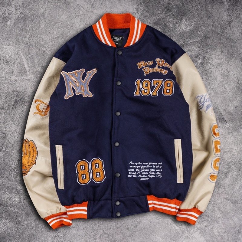 [N00894] Jaket Baseball Varcity Distro Motif NEW YORK YANKEES XXX