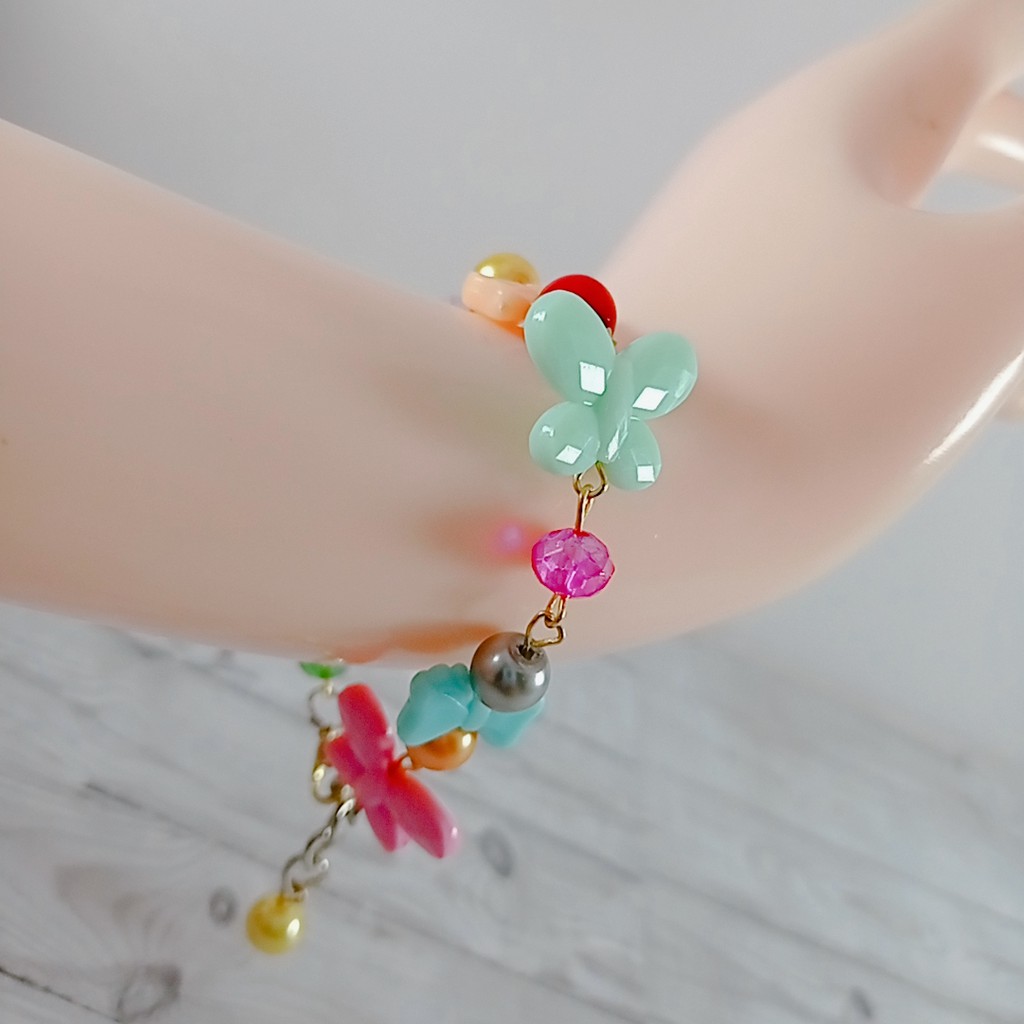 Gelang Tangan Manik-manik/gelang Pita Ala Korea Untuk Wanita Fashion Aksesoris Gelang Anak Pastel